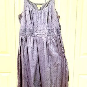 💜 Ann Taylor LOFT Textured Swiss Dot Sundress – Size 12